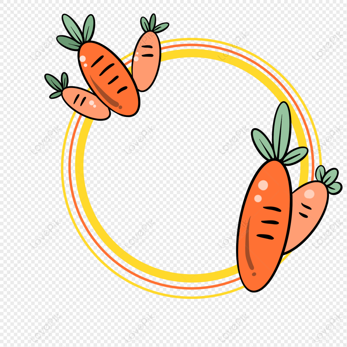 Cartoon Hand Drawn Vegetable Fruit Carrot Border PNG Picture And Clipart  Image For Free Download - Lovepik | 401442355