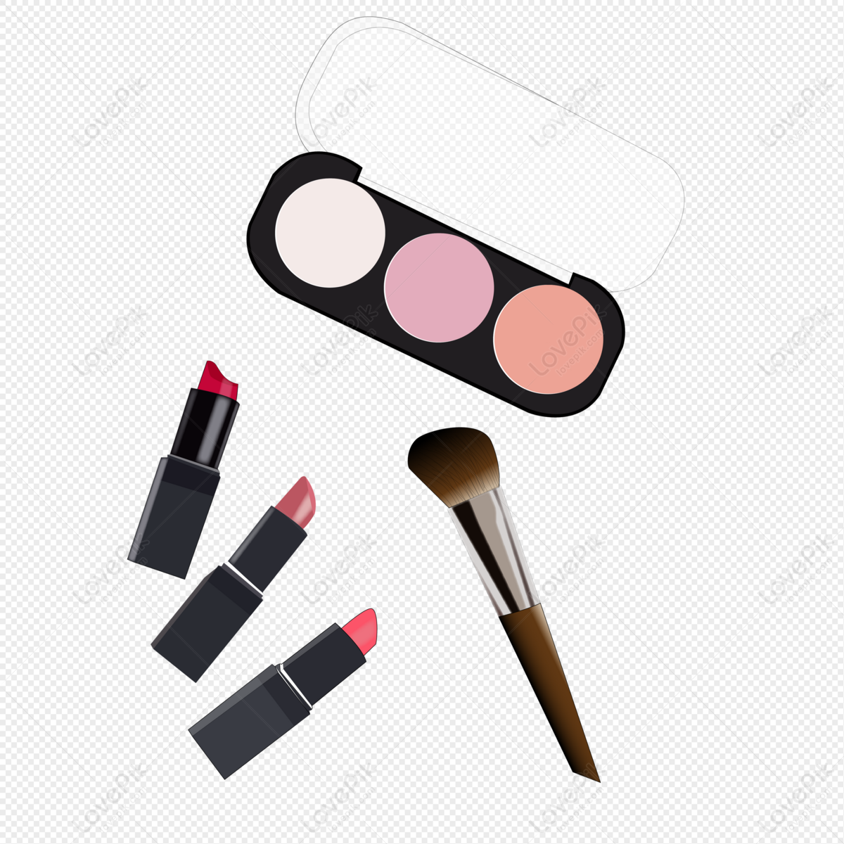 Cartoon Hand Painted Makeup Lipstick Foundation Brush PNG Transparent  Background And Clipart Image For Free Download - Lovepik | 401430890
