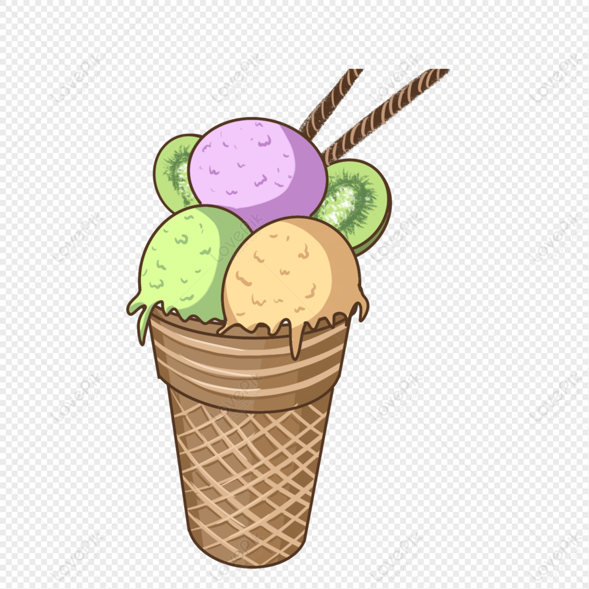 Ice Cream Scoops Clip Art - PNG files - Commercial Use