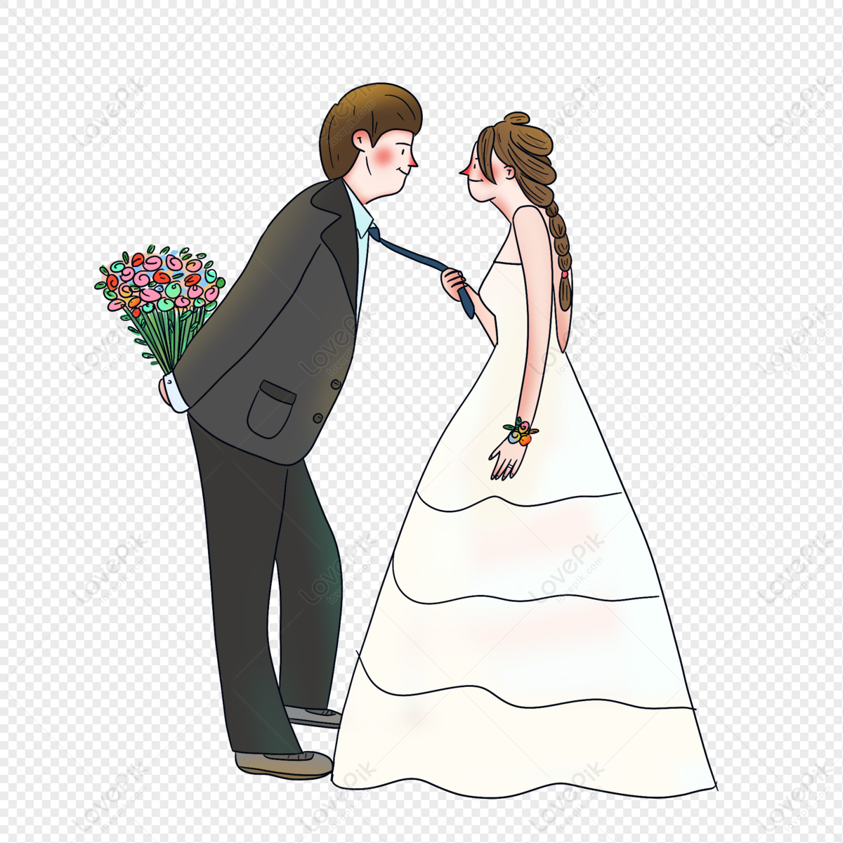 Couple In Wedding Dress PNG White Transparent And Clipart Image For ...