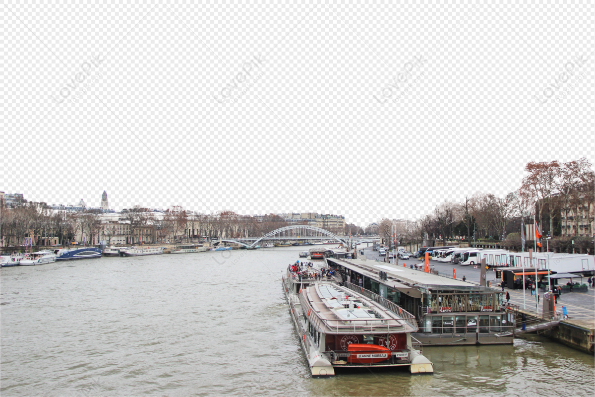 Cruise ship on the Seine in Paris, seine, alleyppey houseboats, building png free download