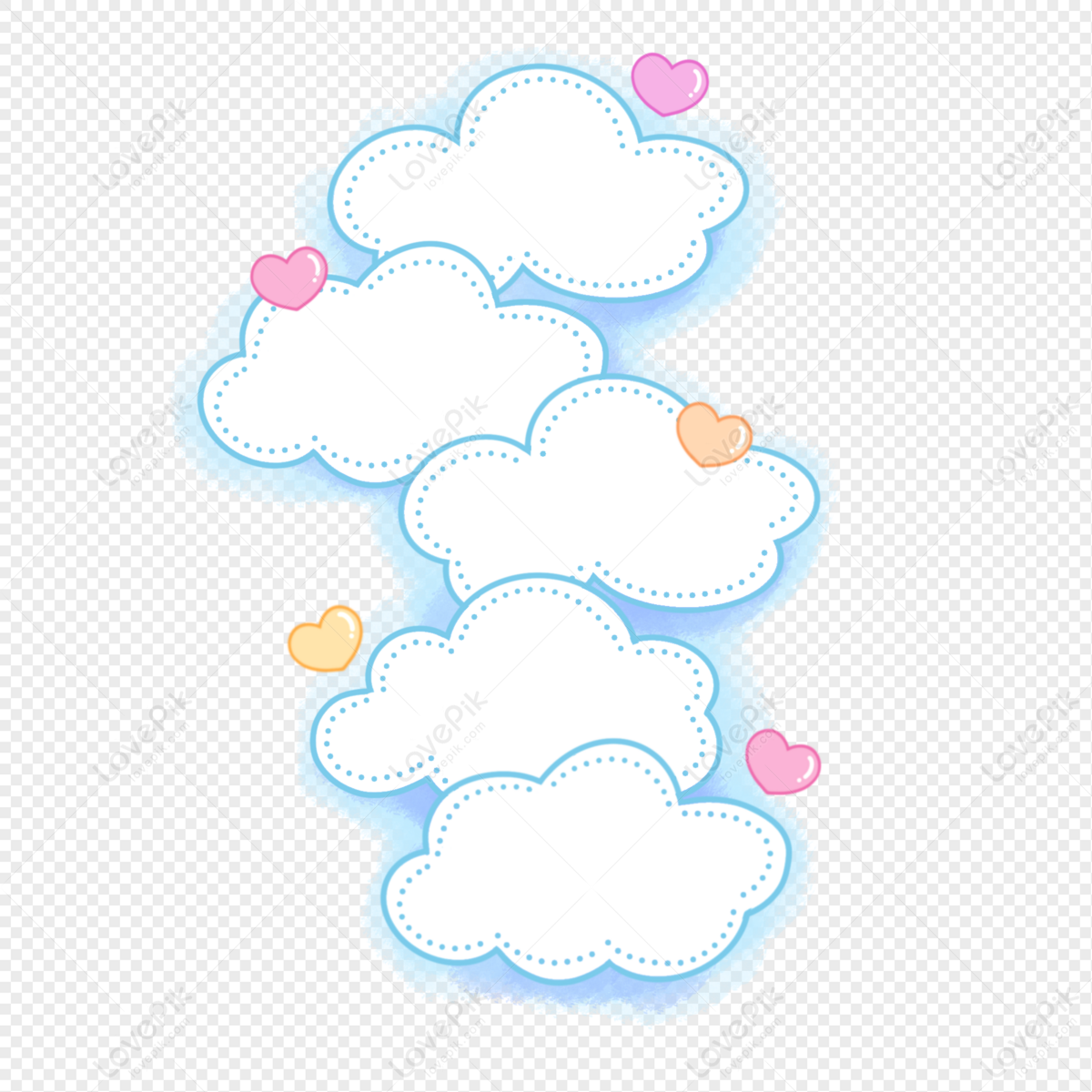 Cute Cartoon Love Cloud Border PNG Image And Clipart Image For Free  Download - Lovepik | 401444098