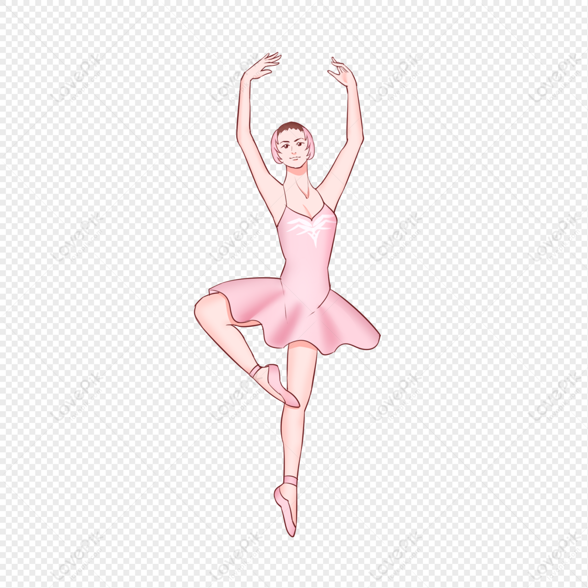 Original Drawing Red Skirt Ballerina Girl Dancing In The Wind PNG Images |  PSD Free Download - Pikbest