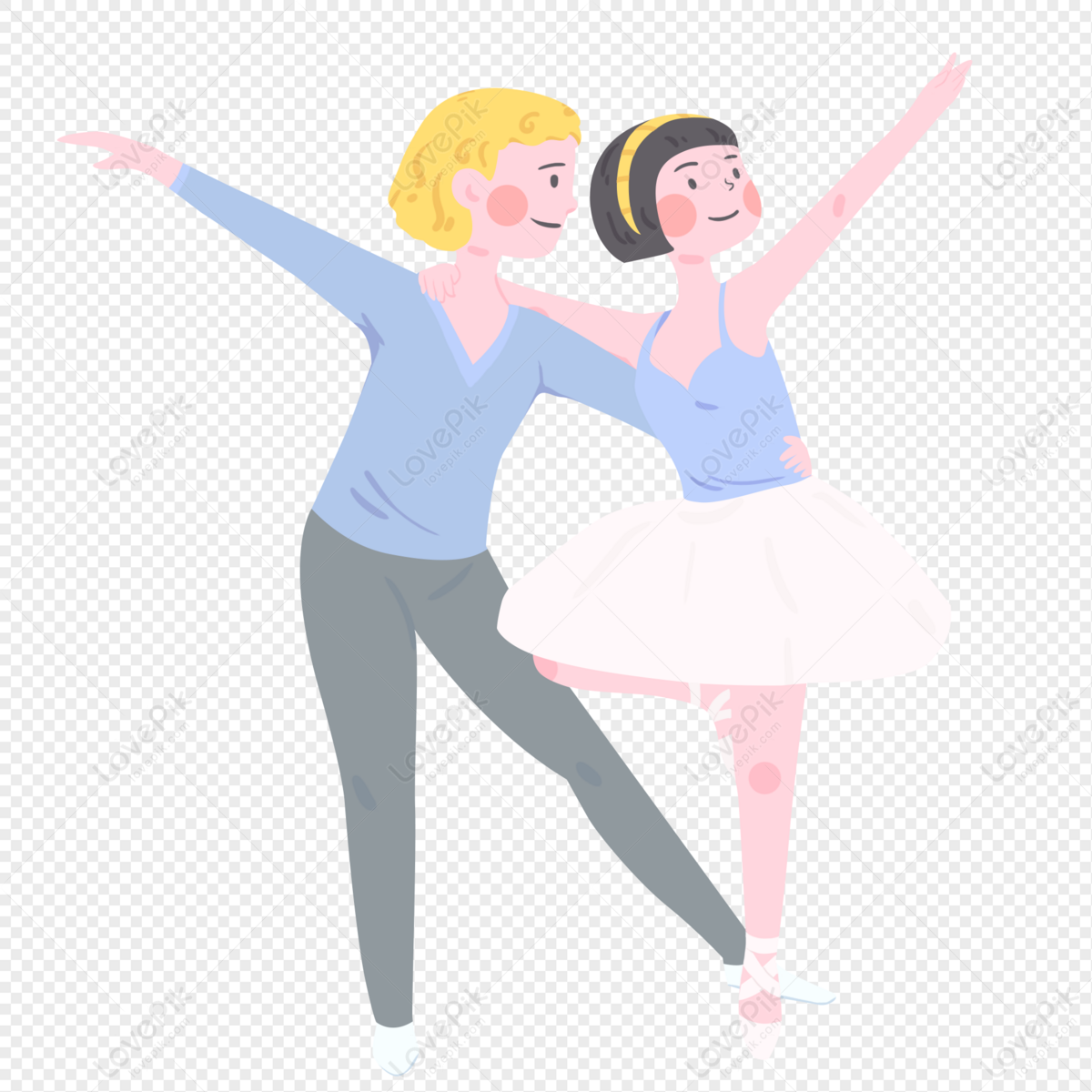 Hand Drawn Cartoon Ballet Couple Dance PNG Transparent And Clipart Image  For Free Download - Lovepik | 401444356