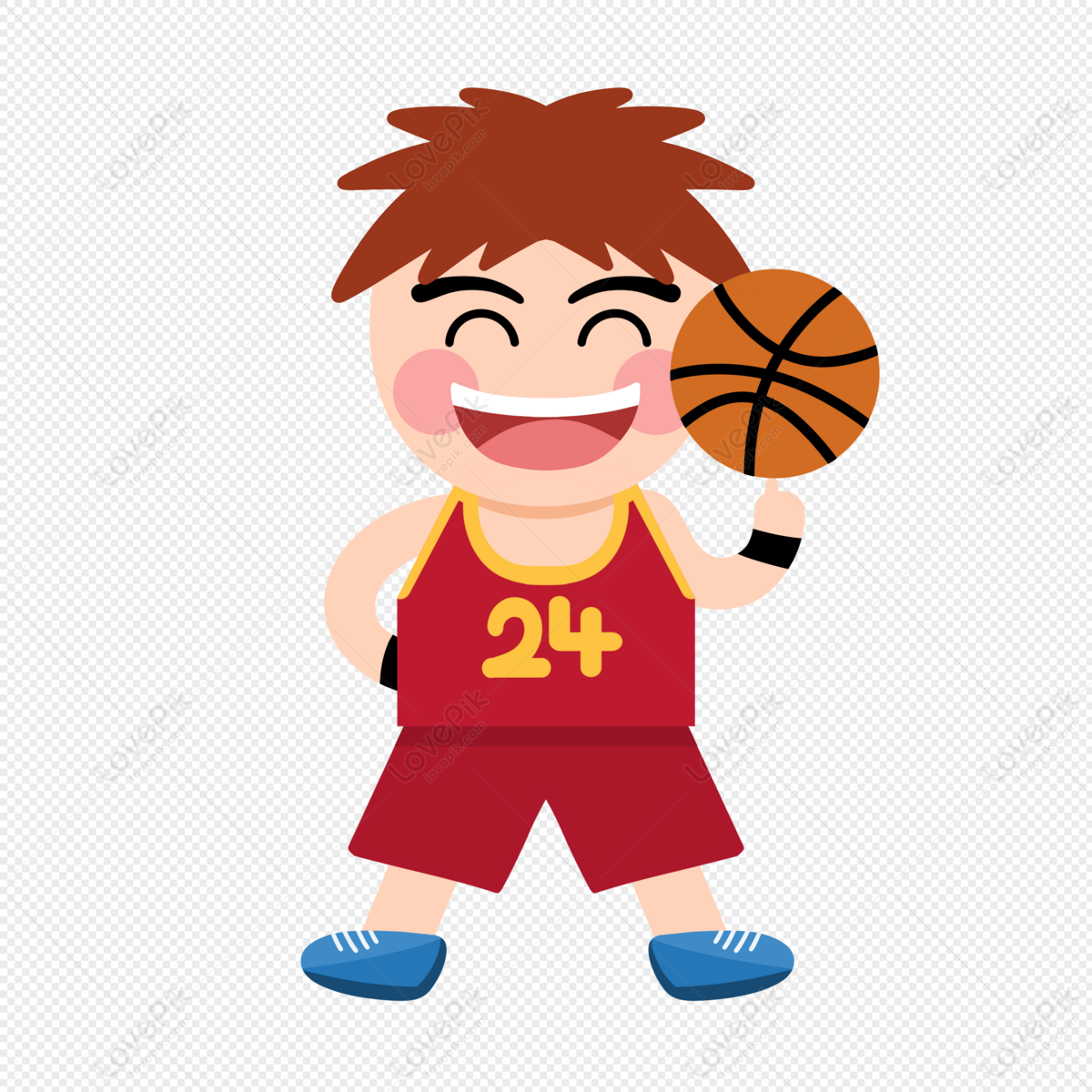boy basketball player cartoon