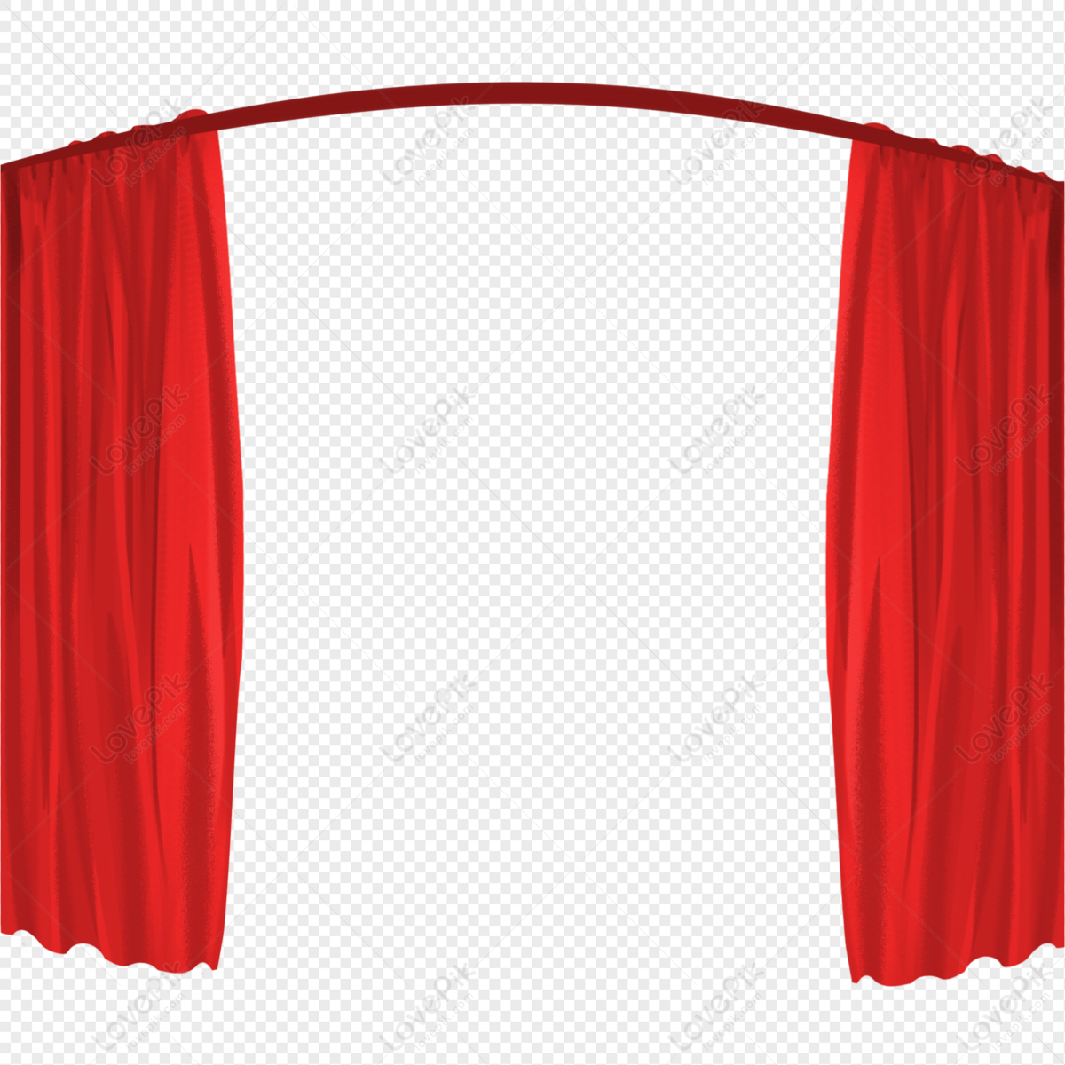 Hand Painted Red Chinese Style Stage Curtain PNG Transparent ...