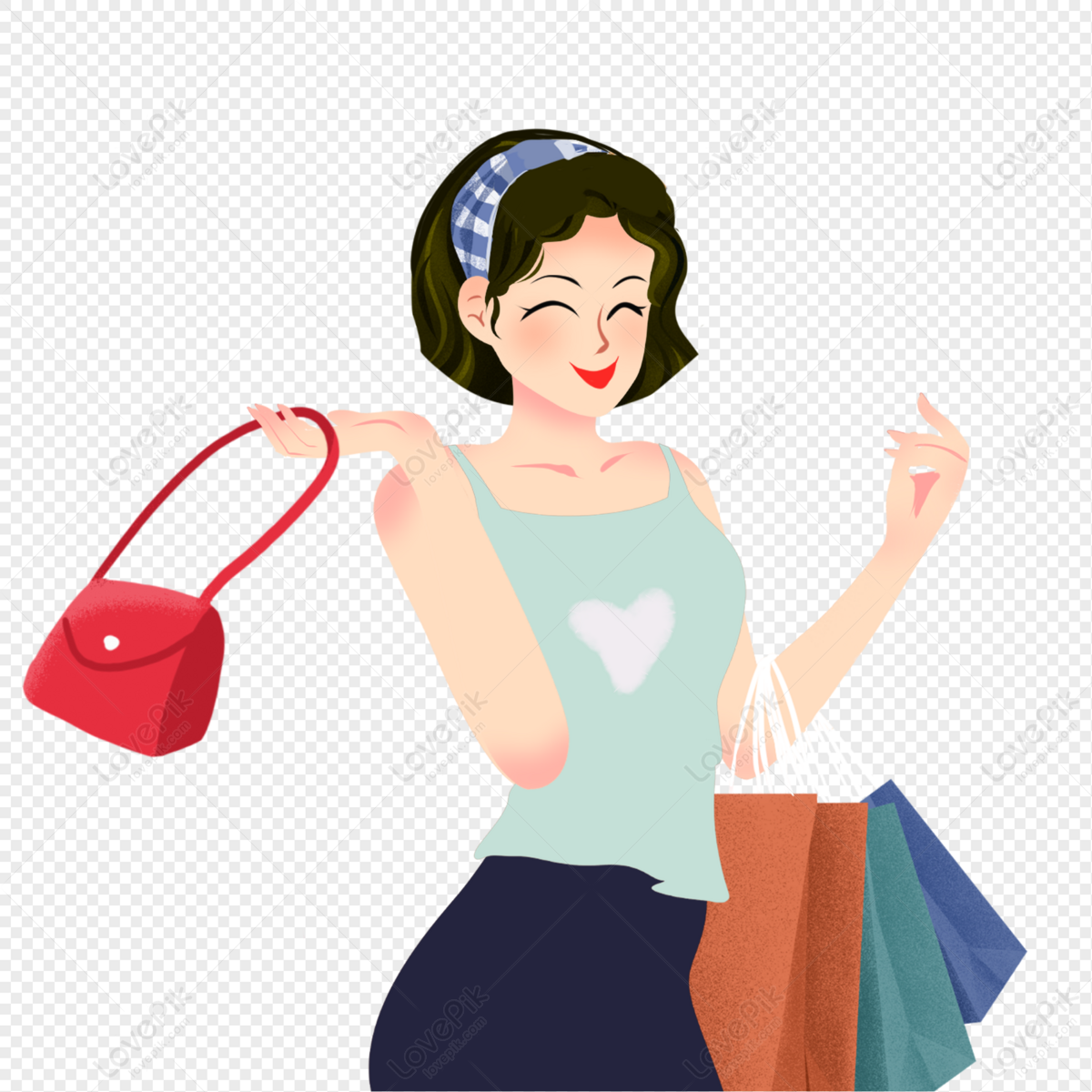 Happy Shopping Girl Free PNG And Clipart Image For Free Download ...