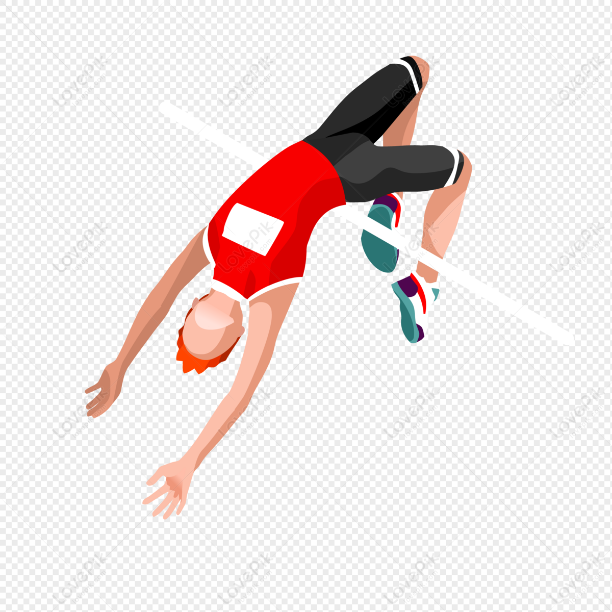 Athletic man jumping 15674976 PNG