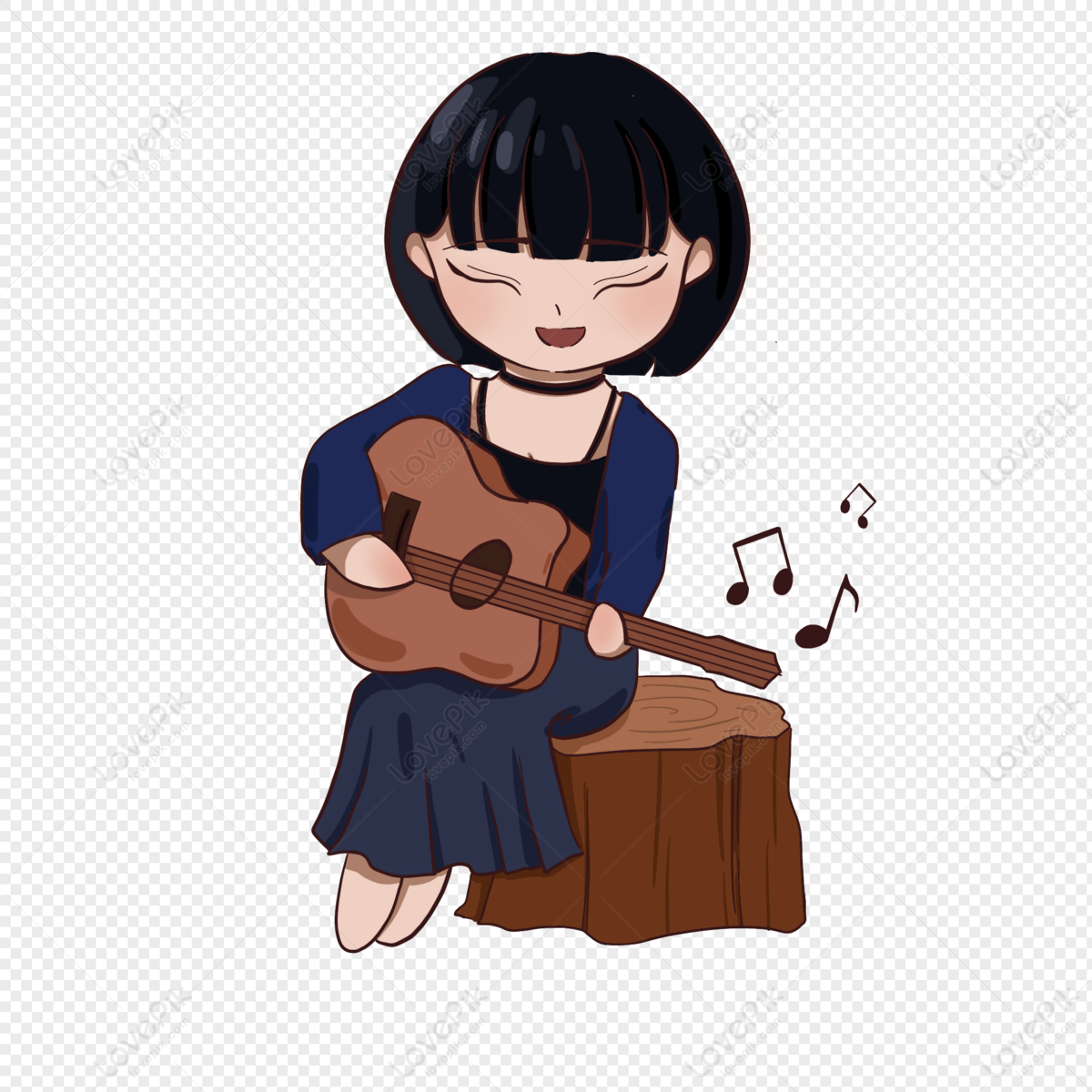 Music Training Class Playing Guitar Girl PNG Transparent Background And  Clipart Image For Free Download - Lovepik | 401439110