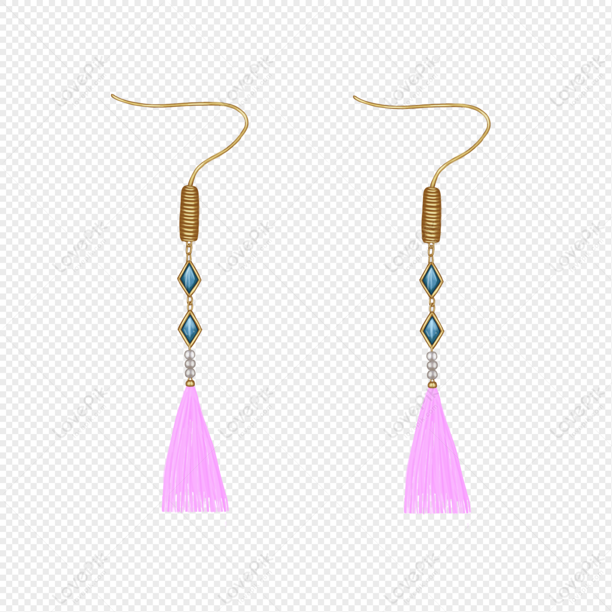 Pink Drop Earrings PNG Transparent Background And Clipart Image For 