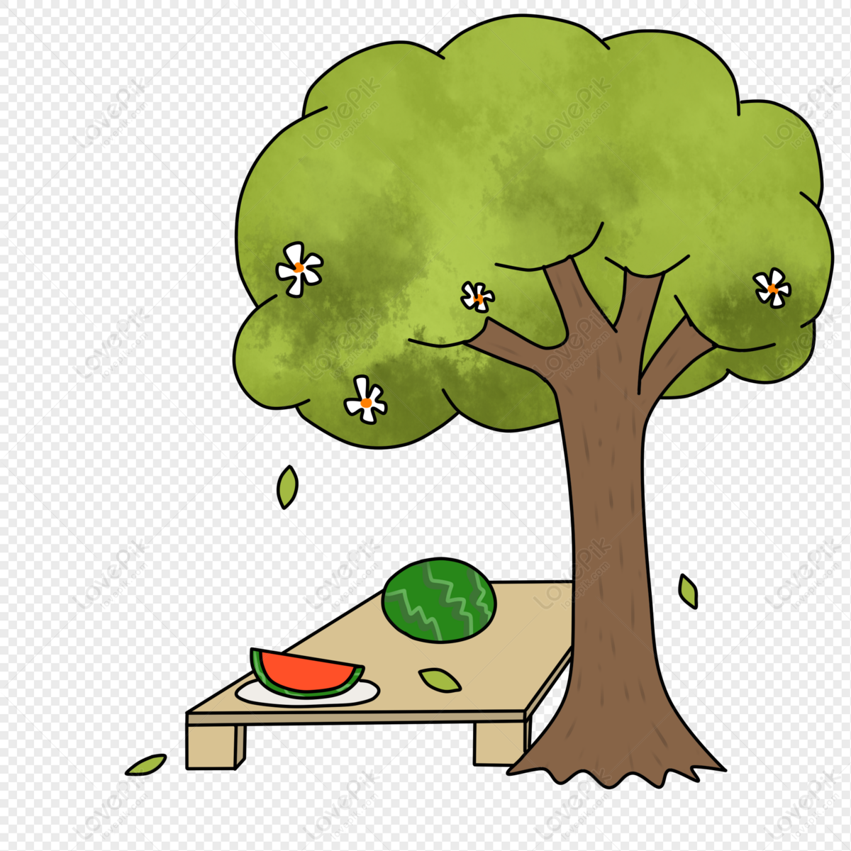 Under The Tree Shade And Watermelon PNG Transparent Background And Clipart  Image For Free Download - Lovepik | 401424550