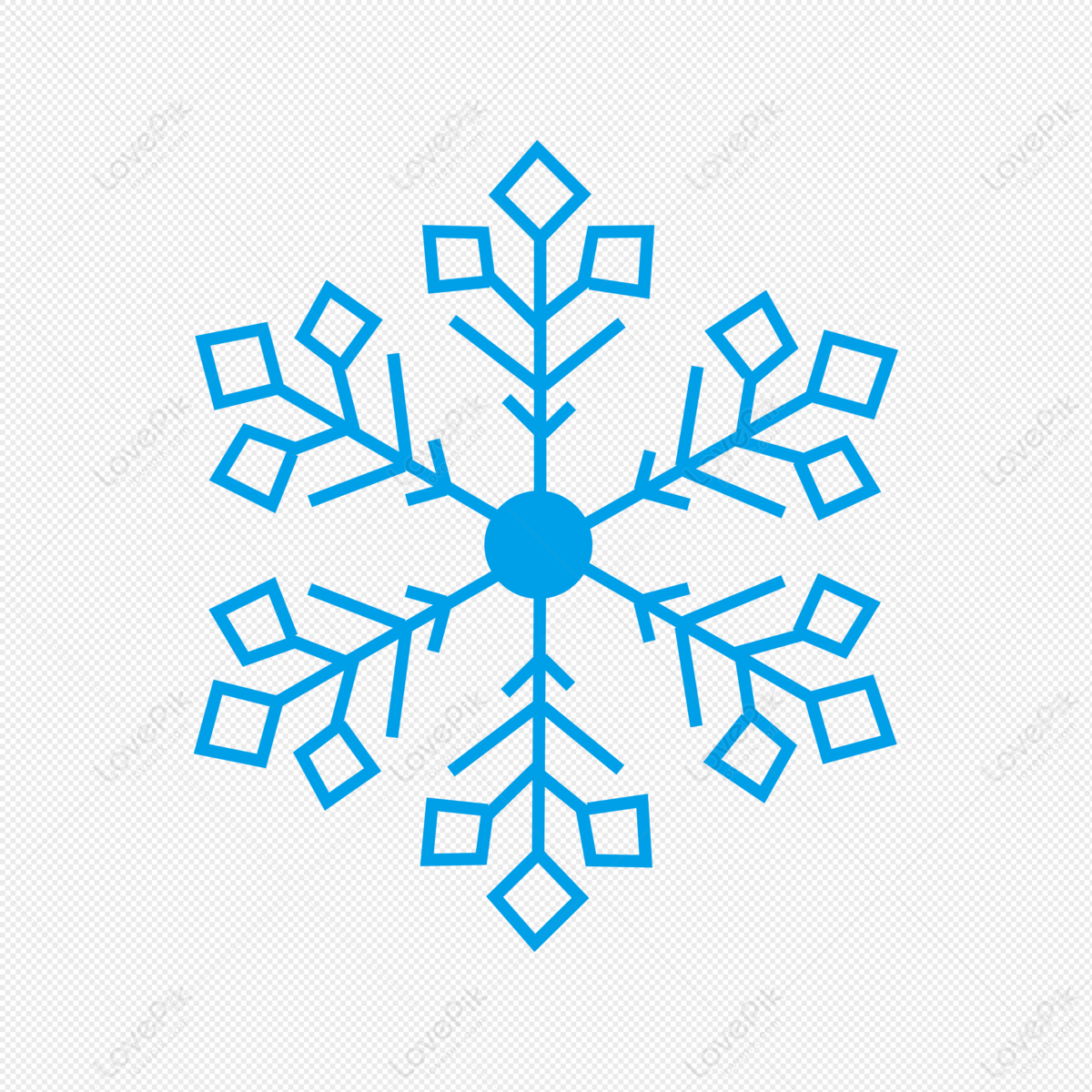 6 sided snowflake clipart