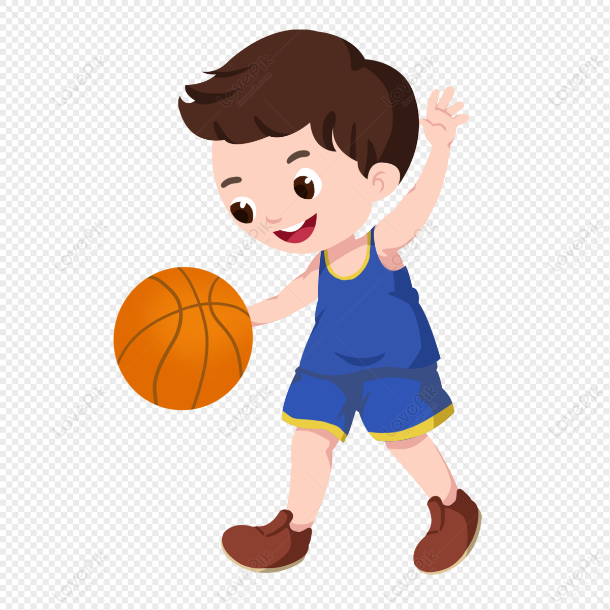 Niño De Dibujos Animados Jugando Baloncesto Feliz PNG Imágenes Gratis -  Lovepik