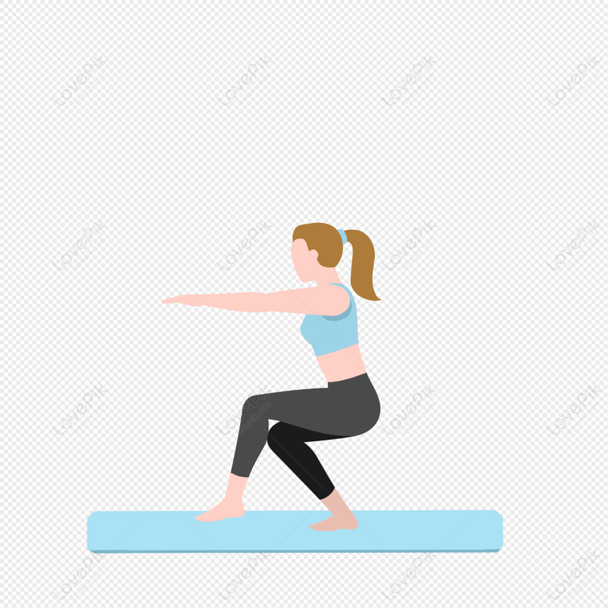 Cartoon Yoga Exercise PNG Free Download And Clipart Image For Free Download  - Lovepik | 401456513