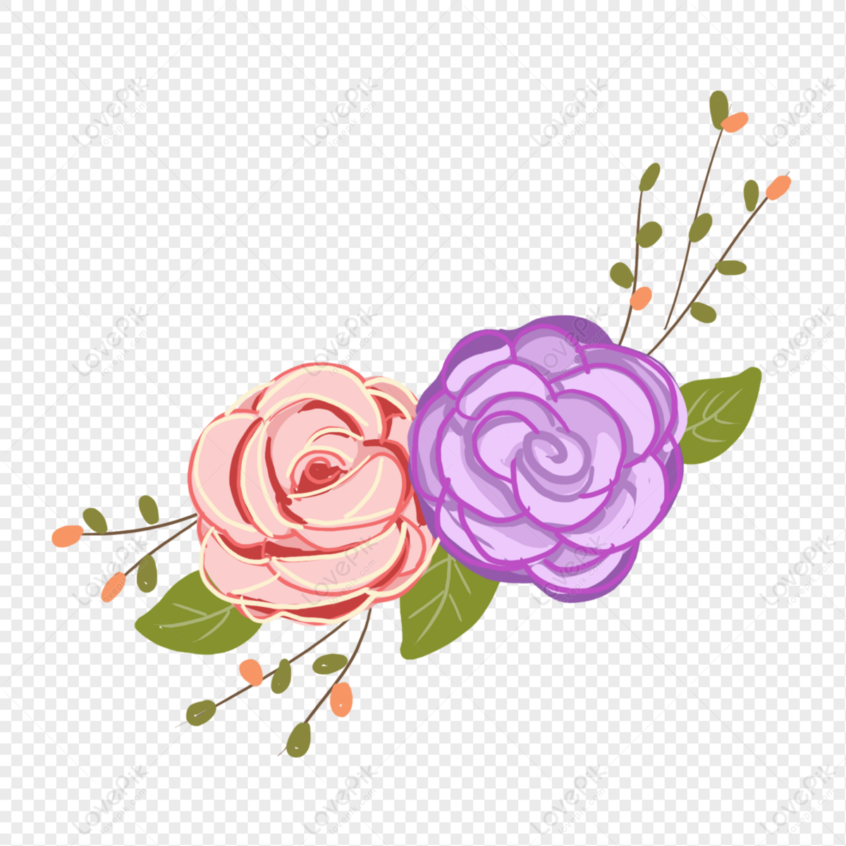 Coloridas Flores De Rosa PNG Imágenes Gratis - Lovepik