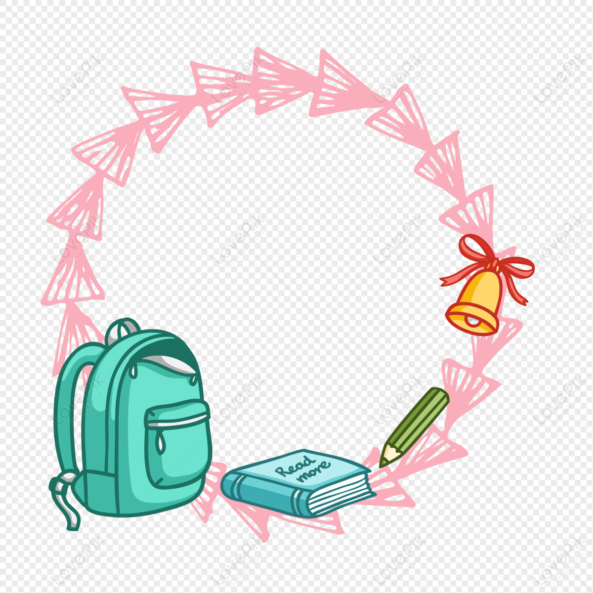 Cute School Learning Element Border For School Day PNG White Transparent  And Clipart Image For Free Download - Lovepik | 401467572