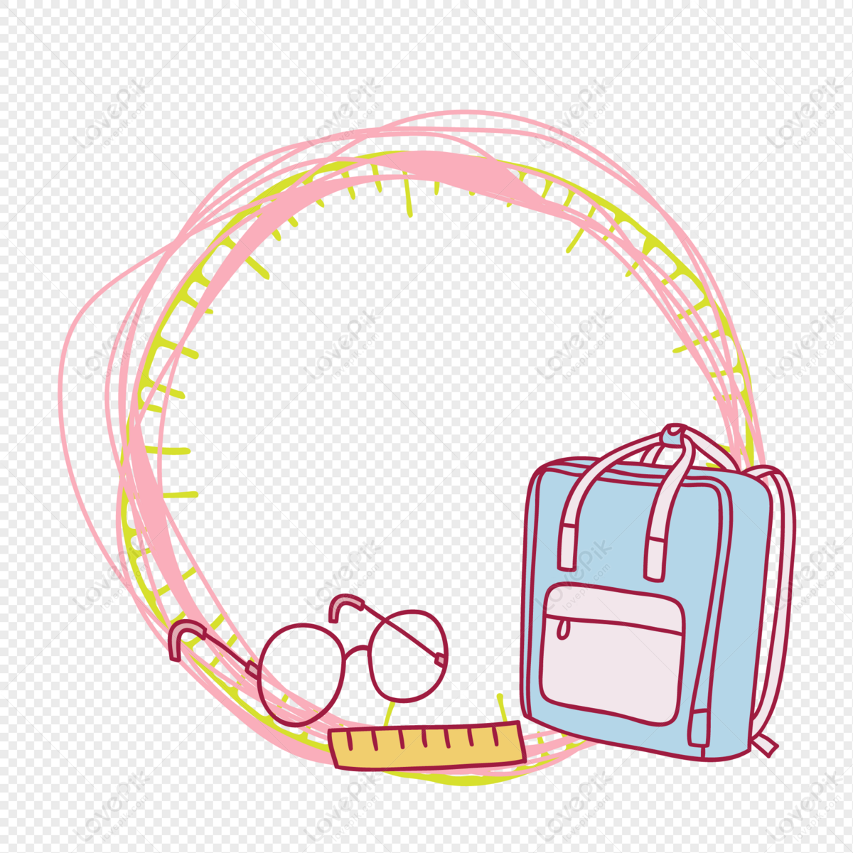 Cute School Learning Element Border For School Day PNG Image Free Download  And Clipart Image For Free Download - Lovepik | 401467601