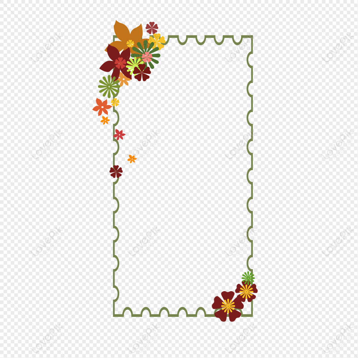 Flower Border Frame Png Image And Clipart Image For Free Download - Lovepik  | 401477538