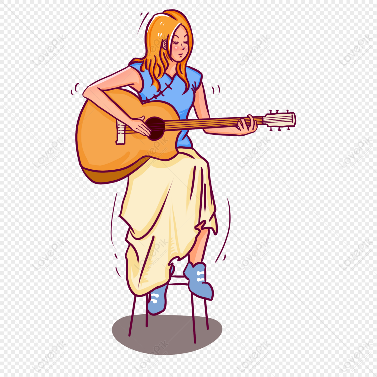Art Music Painting Drawing Girl Guitar Guitarist Poster Print :  Amazon.co.uk: Home & Kitchen