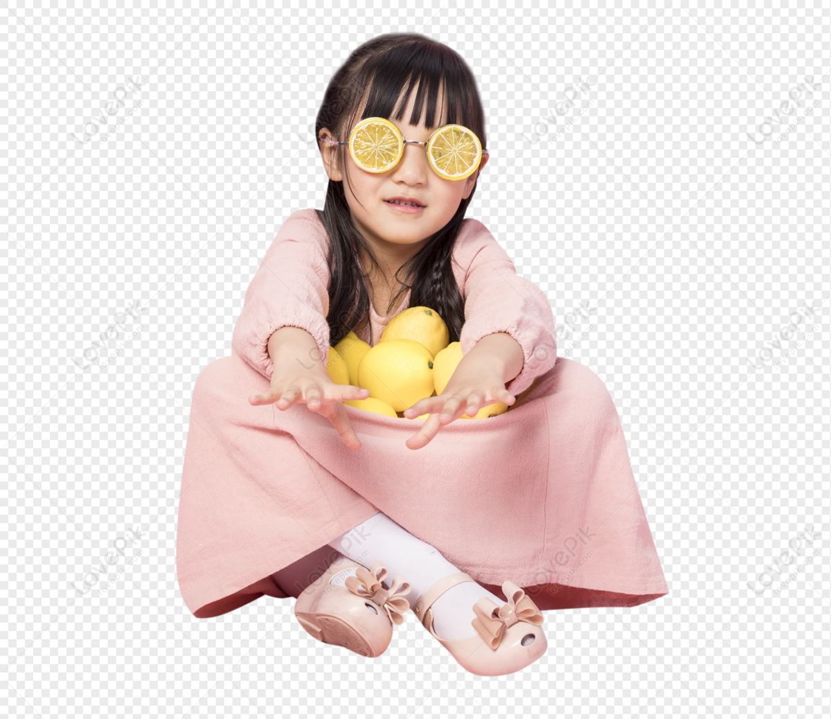 Girl Playing With Lemon, Lemon, Children's Day, Children PNG Hd ...