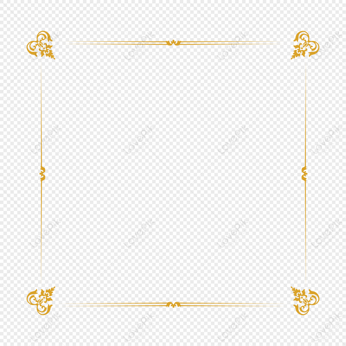 Golden Border, Yellow Border, Material, Gold Free PNG And Clipart Image ...