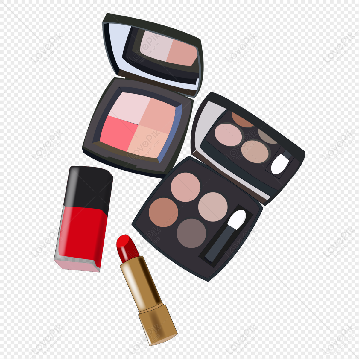 Hand Painted Makeup Cosmetics Lipstick Eye Shadow Nail Polish PNG Free  Download And Clipart Image For Free Download - Lovepik | 401463413