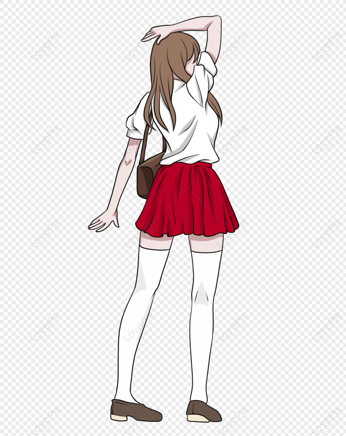 Japanese School Uniform Young Girl Back View Youthful And Bea PNG Hd  Transparent Image And Clipart Image For Free Download - Lovepik | 401473714