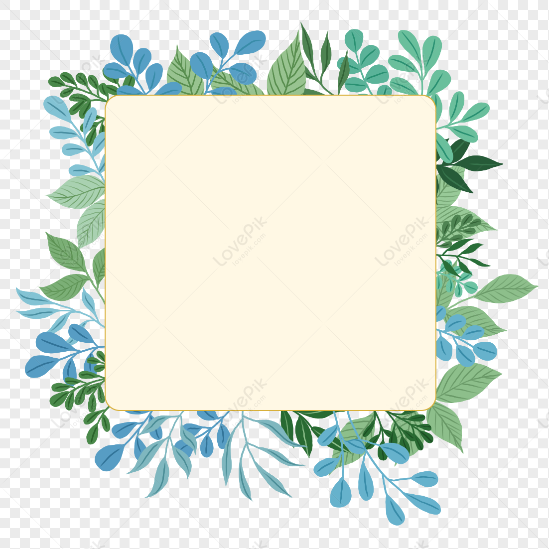 Original Small Fresh Leaves Text Box, Text, Boxing Tape, Border PNG ...