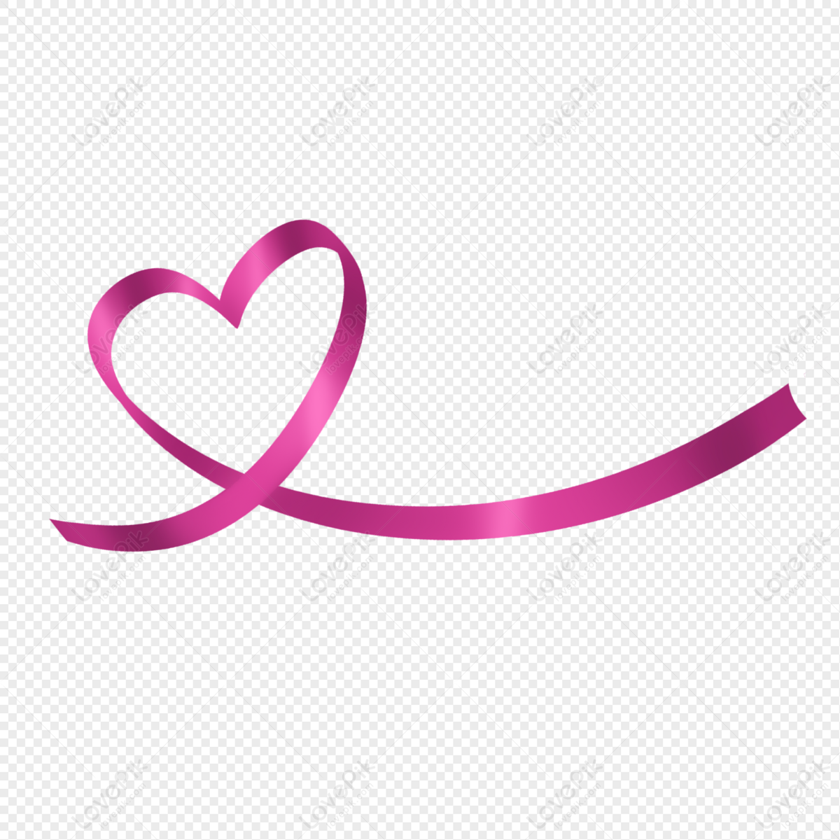 Pink heart ribbon with bows tied to stick png download - 1084*1500 - Free  Transparent Pink Heart png Download. - CleanPNG / KissPNG