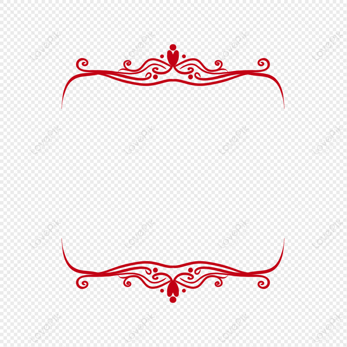 Red Pattern Decorative Border PNG Picture And Clipart Image For ...