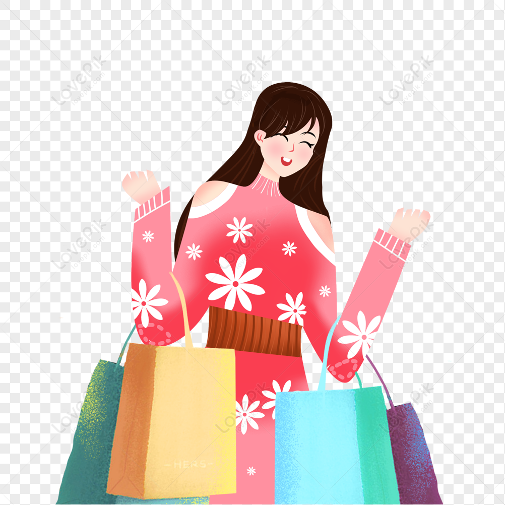 Shopping Girl, 80s Clothing, Shoping Girl, Girl PNG Image And Clipart ...