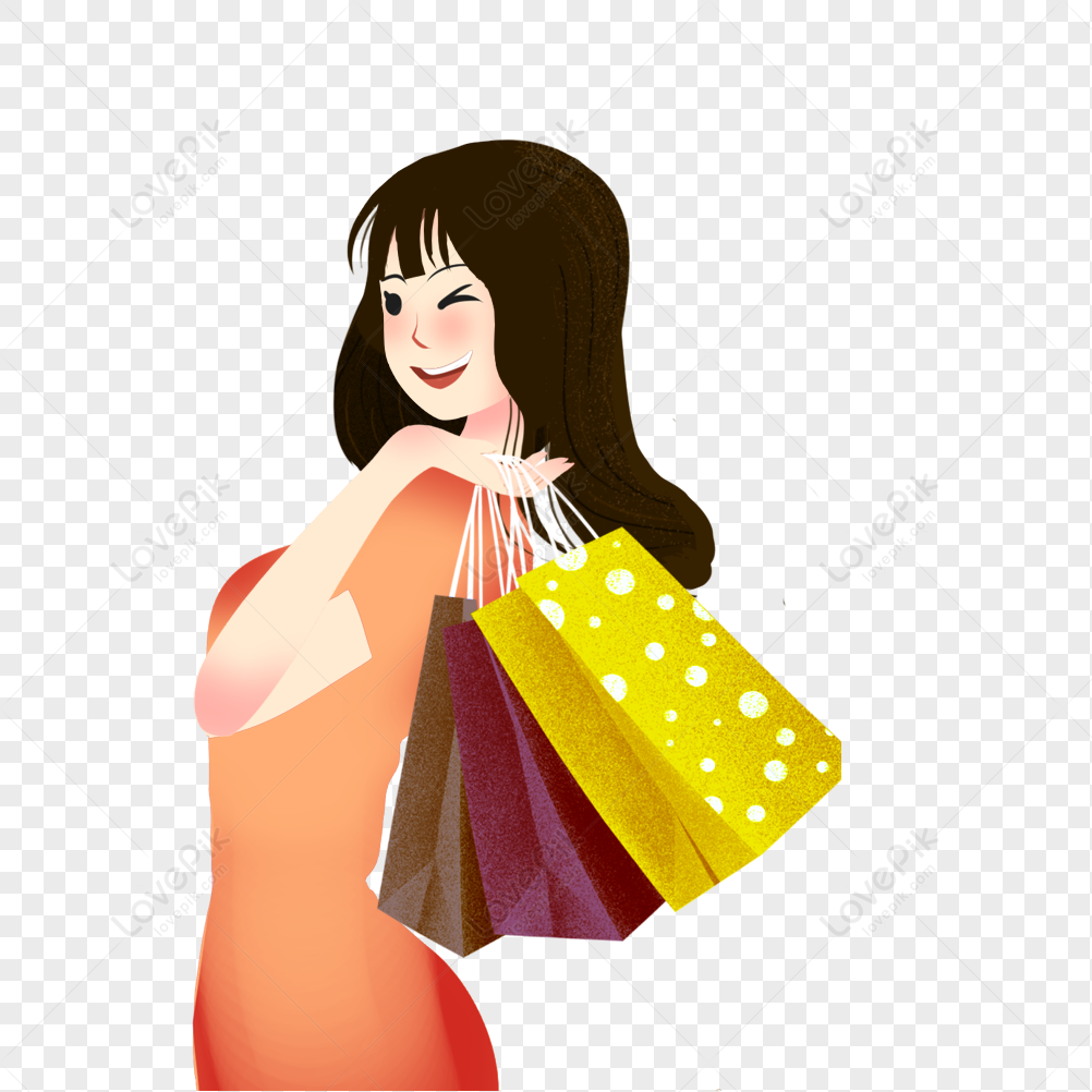 Shopping Girl, Year Promotion, Girl Pictures, Shoping Girl PNG White ...