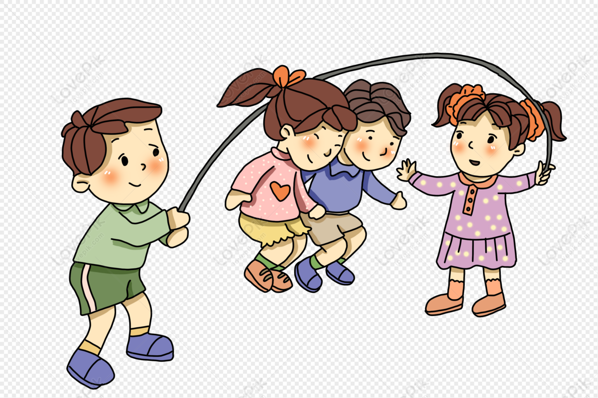 卡通儿童玩耍跳绳元素设计图__动漫人物_动漫动画_设计图库_昵图网nipic.com