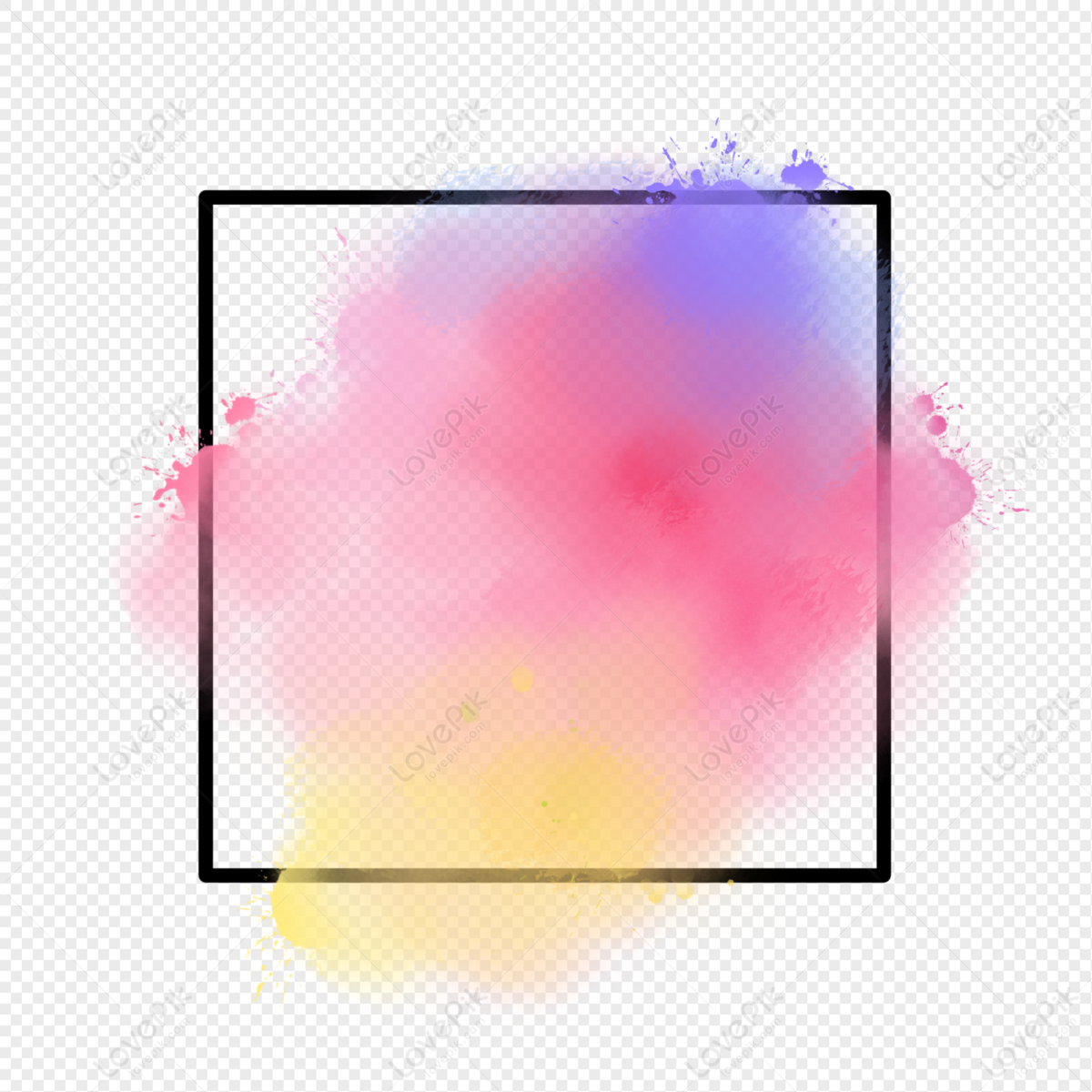 Color Splash Border PNG Images With Transparent Background | Free ...