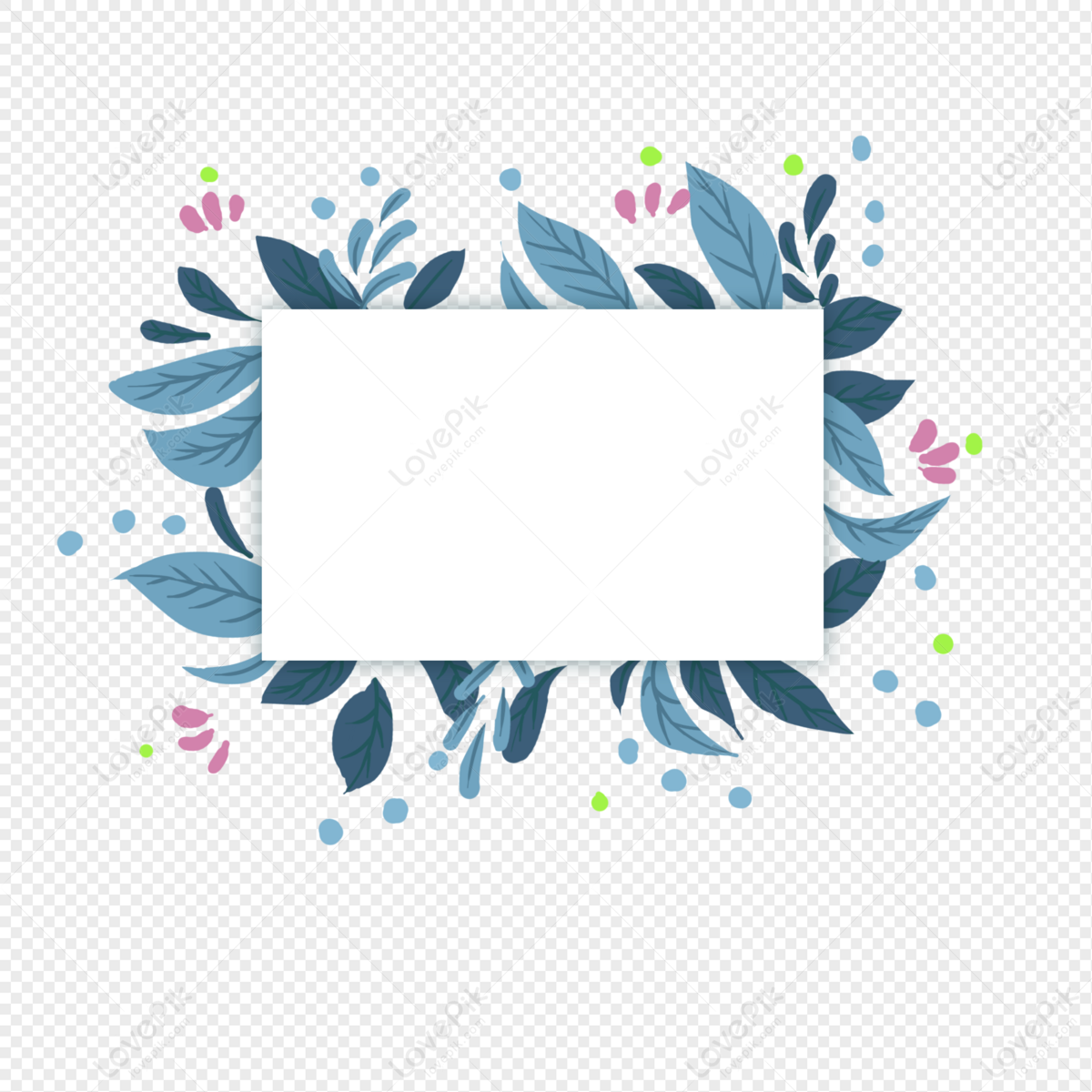 Blue Plant Border Background, Whiteboard, Blue Background Border ...