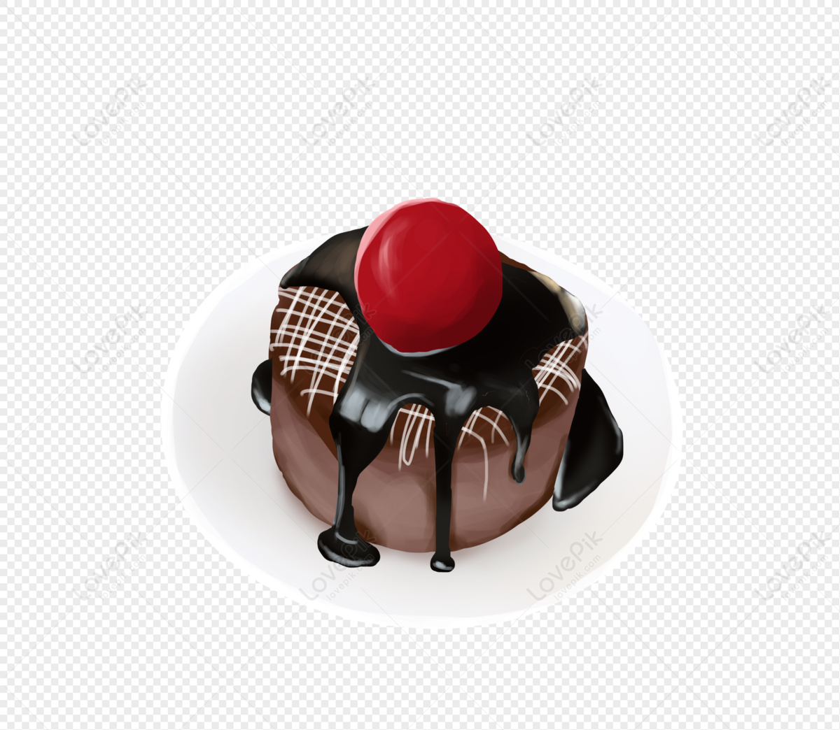 Chocolate cake PNG transparent image download, size: 1500x1479px