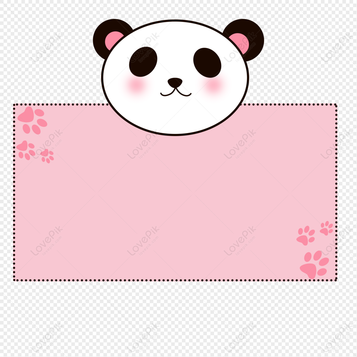 Cute Little Panda Border Animal Note Paper PNG Transparent And Clipart  Image For Free Download - Lovepik | 401492516