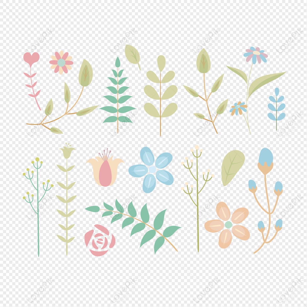 Flower Green Plant Element PNG Transparent And Clipart Image For Free ...