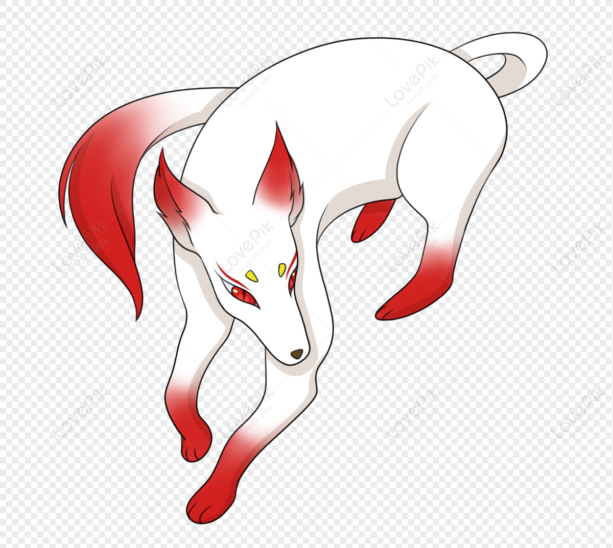 Fox Monster Animal Firefox Red White Spirit Fox Animal PNG White  Transparent And Clipart Image For Free Download - Lovepik | 401495892