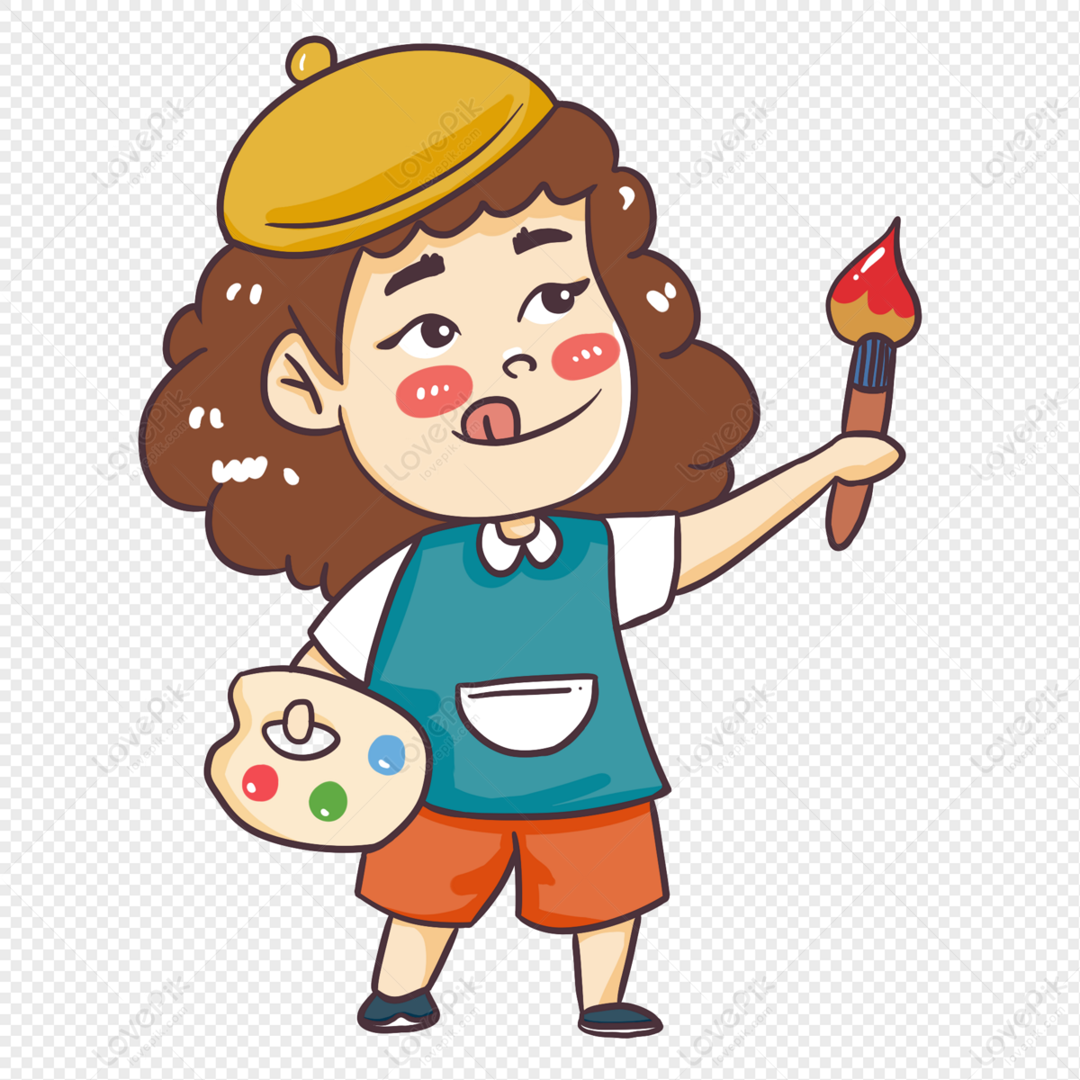 Girl Practicing Painting PNG Picture And Clipart Image For Free Download -  Lovepik | 401503695