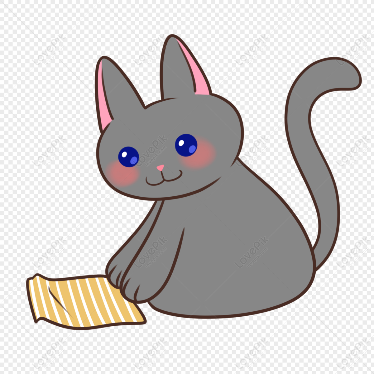 Gray Cat Blue Cat With A Rag PNG Free Download And Clipart Image For Free  Download - Lovepik | 401498513