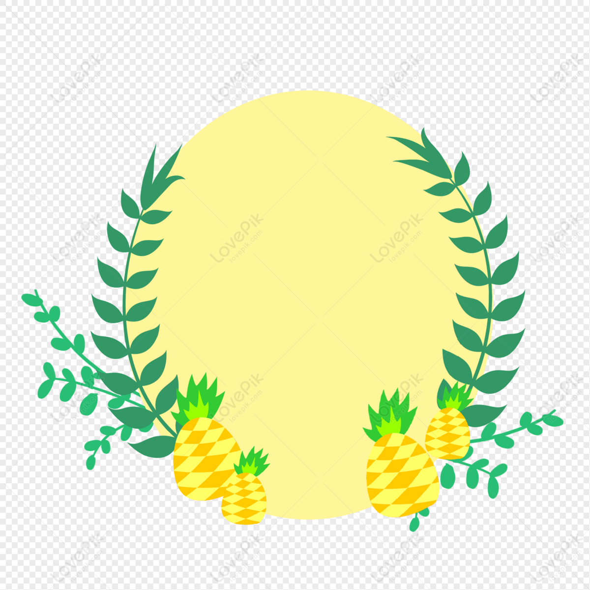 Pineapple Border, Summer Border, Fruit Border, Pineapple Free PNG And ...