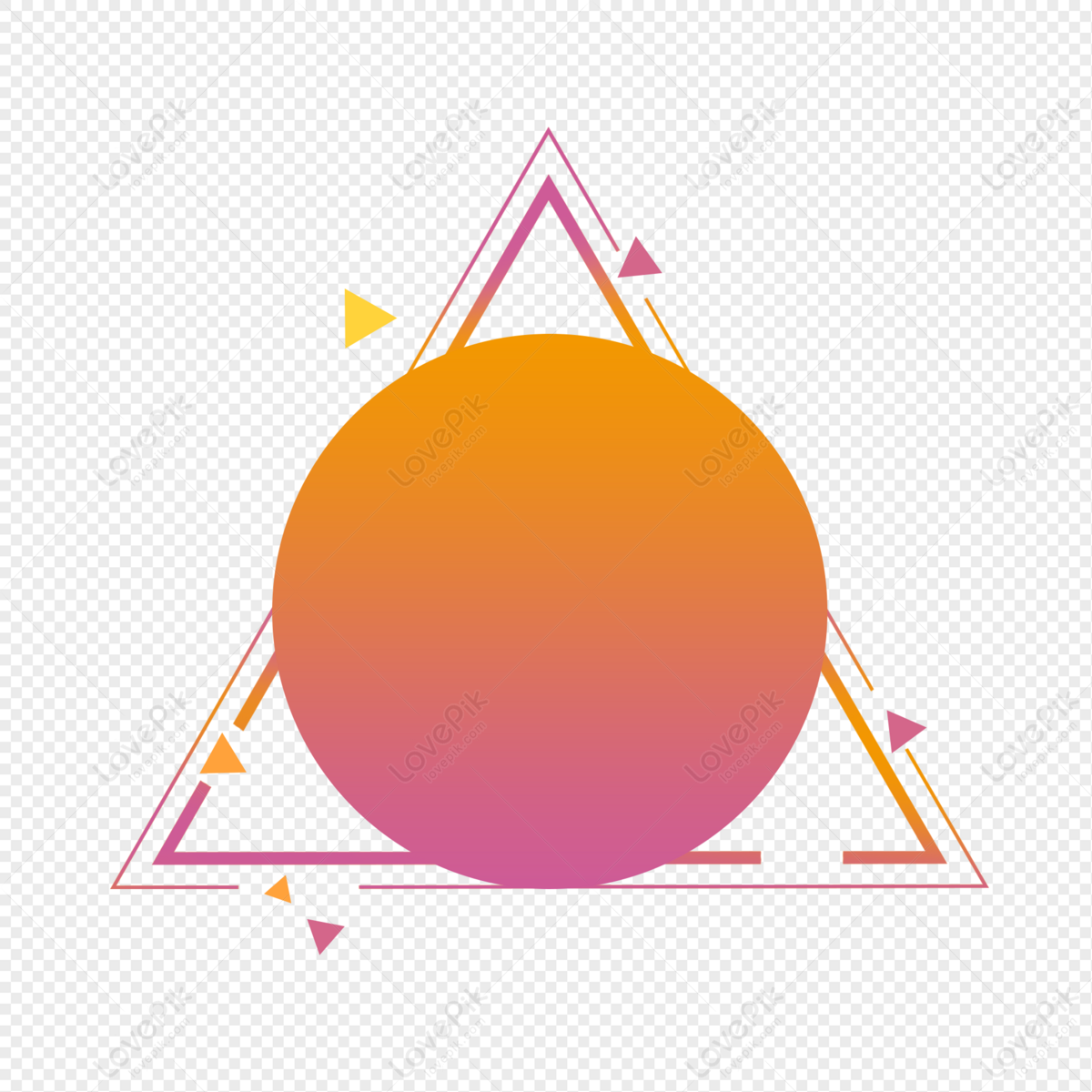 Round Triangle Geometric Line Gradient Border, Round Border, Gradient ...