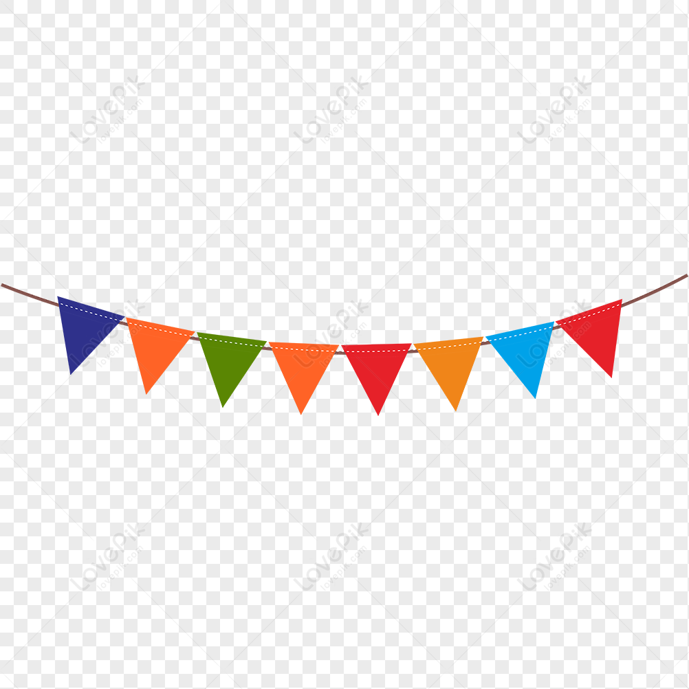 Small Triangle Childrens Fun Event Scene Colorful Bunting, Small ...