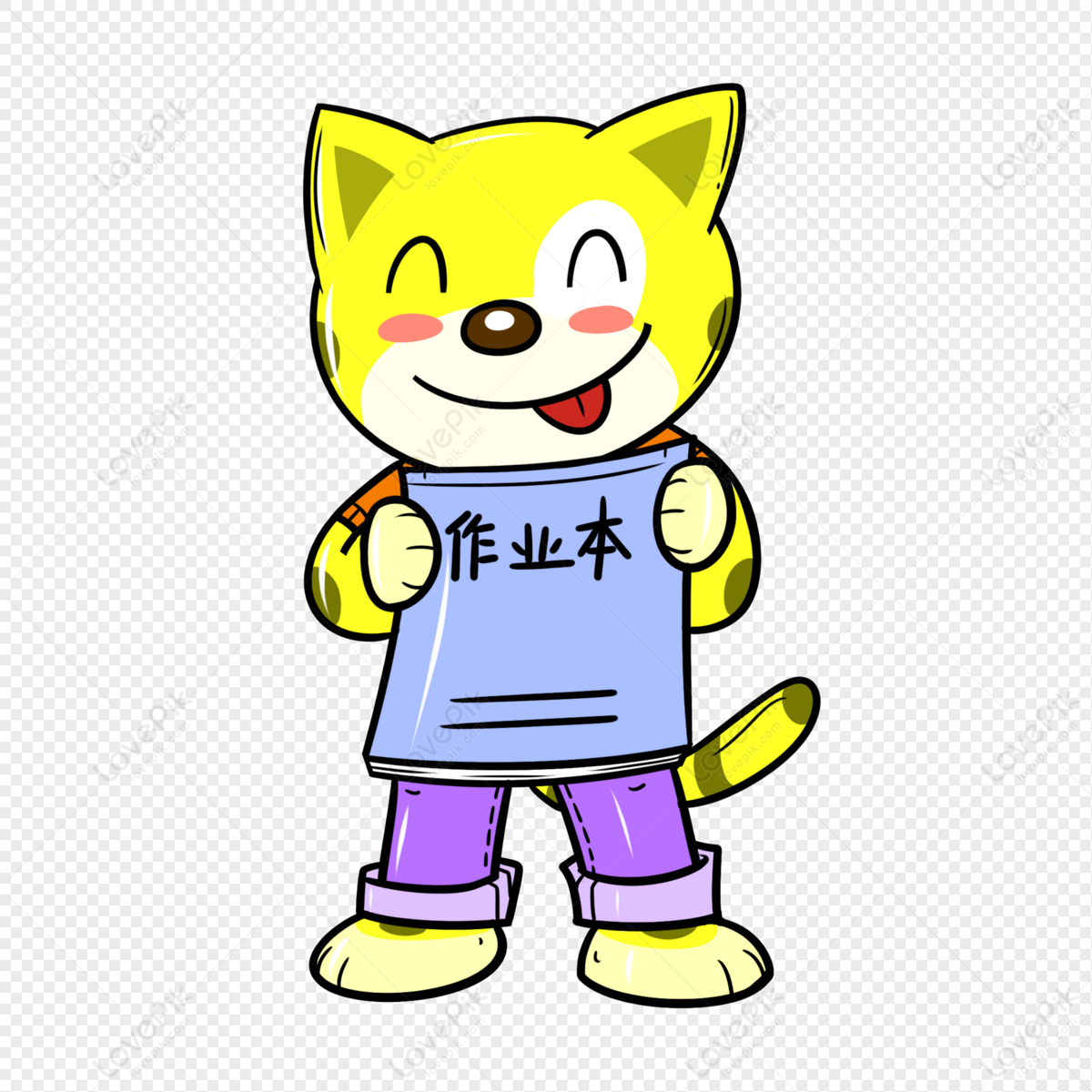 Small yellow cat and homework book, kittens, small book, and homework png white transparent