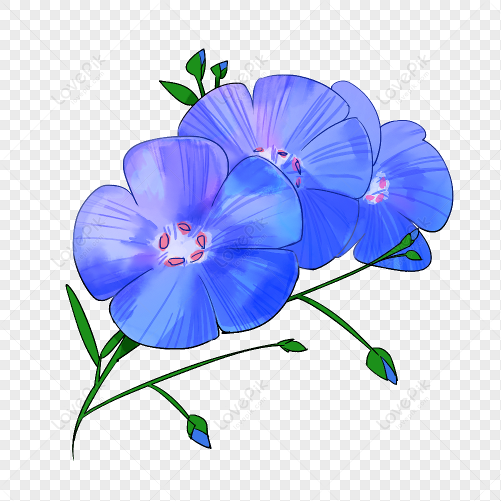 Watercolor Blue Flower PNG Transparent Background And Clipart Image For  Free Download - Lovepik | 401491440