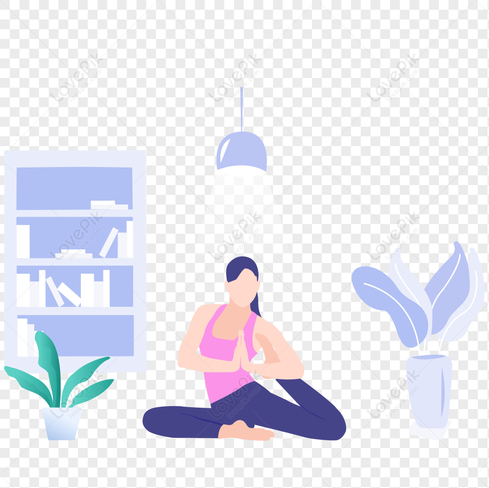 Woman Doing Yoga Icon Free Vector Illustration Material, Yoga Icon