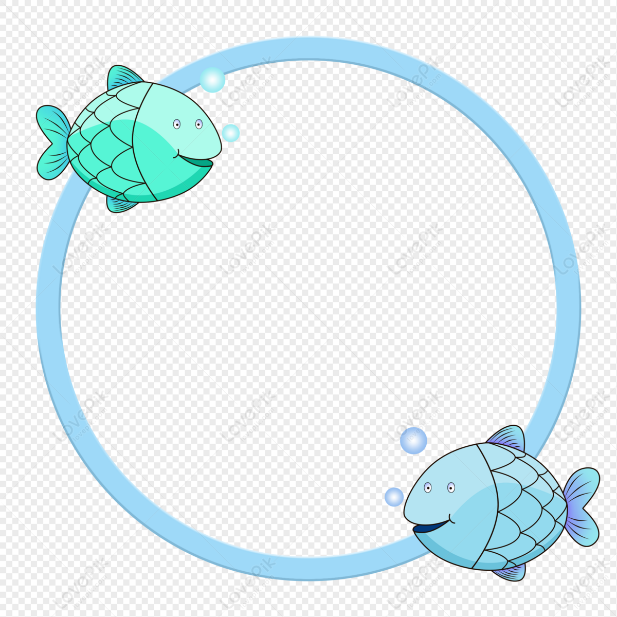 fish bubble border clip art