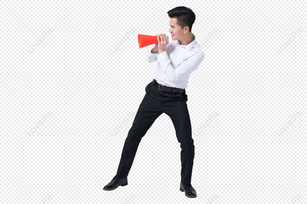 Clipart Of Person Shouting Into Megaphone