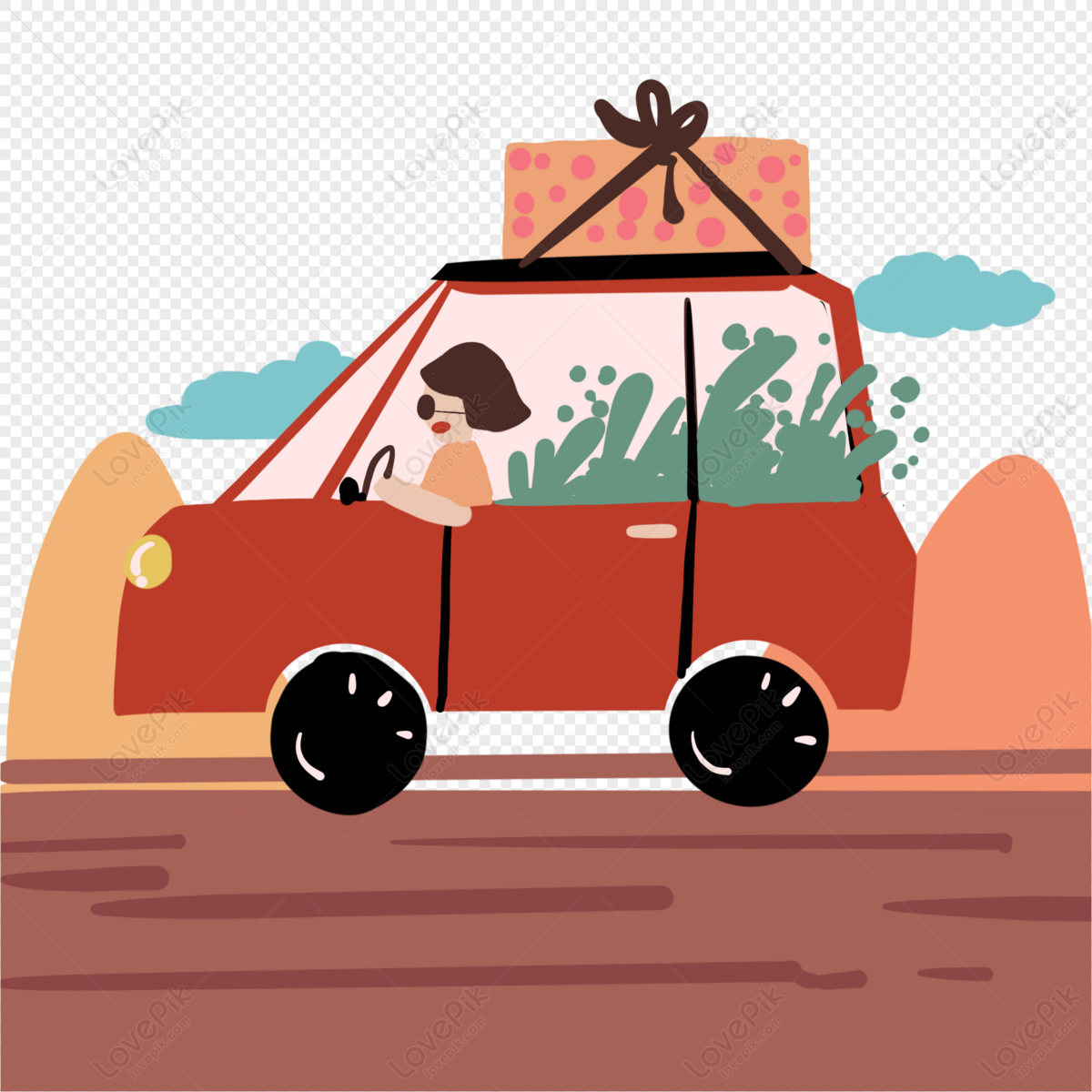 Cartoon Cute Autumn Travel Traveler Car Scene PNG Image Free Download And  Clipart Image For Free Download - Lovepik | 401538611